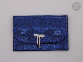 Ledertascherl Glitzer blau klein-