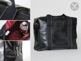 Bowling Bag Leder schwarz-