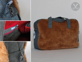 Bowlingbag Fell Braun-Blau-