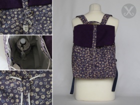 Rucksack Blümchen violett-