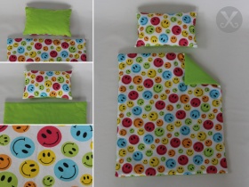 Puppenbettwäsche Smiley-