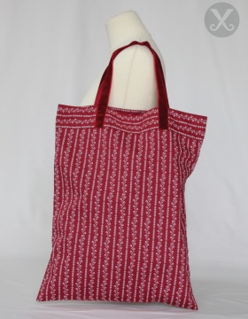 Stoffsackerl weinrot - weiß-