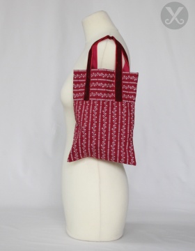 Stoffsackerl weinrot - weiß klein-